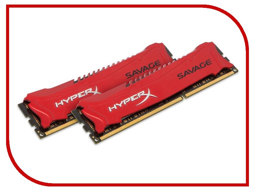 Модули памяти HX316C9SRK2/8  Модуль памяти Kingston HyperX Savage DDR3 DIMM 1600MHz PC3-12800 CL9 - 8Gb KIT (2x4Gb) HX316C9SRK2/8