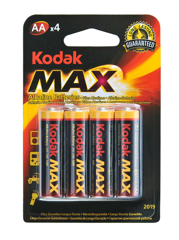 Kodak Батарейка AA - Kodak MAX Alkaline 1.5V LR6 BL4 (4 штуки)