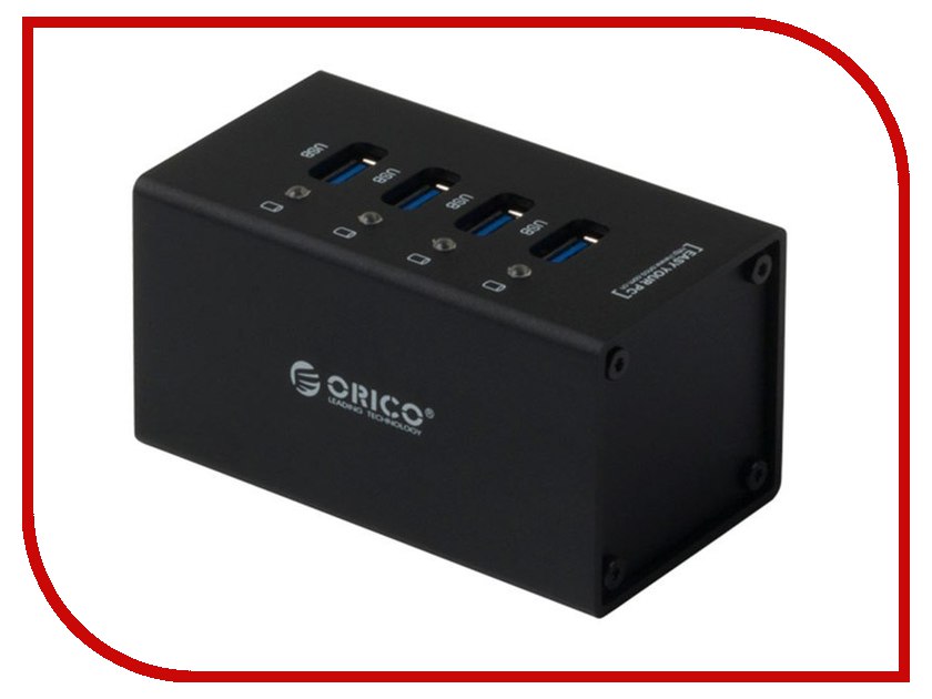 карт-ридеры и хабы USB A3H4-BK  Orico A3H4-BK USB 4-Ports Black