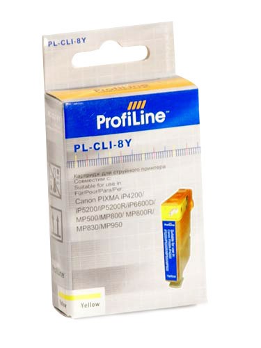  ProfiLine PL-CLI-8Y  Canon Pixma iP3300/iP6600D/MP950   Yellow<br>