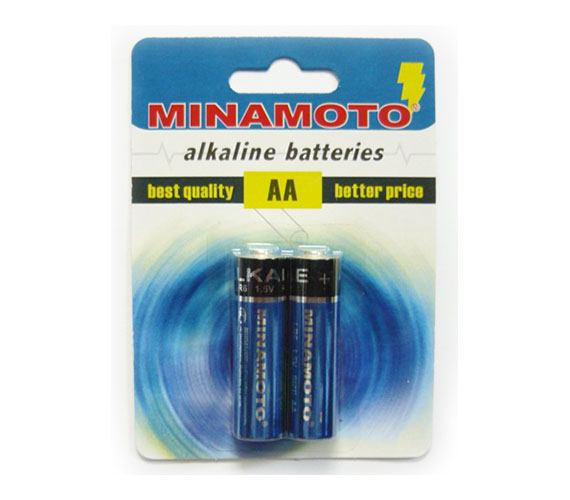  Батарейка AA - MINAMOTO Alkaline 1.5V LR6 BL2 (2 штуки)