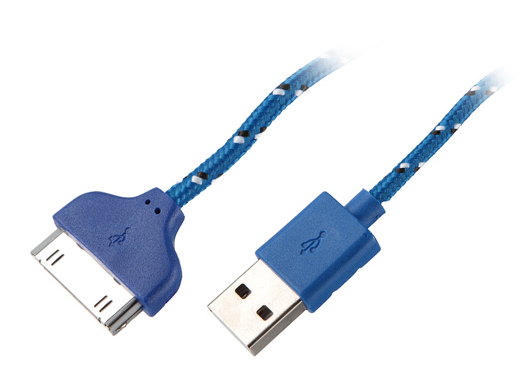 Konoos Аксессуар Konoos APPLE 30-pin для iPhone/iPod/iPad 1m KC-A1USB2nbl Blue