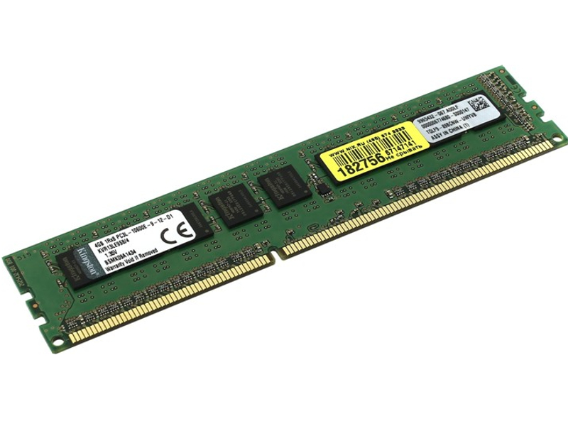 Kingston ValueRAM PC3-10600 DIMM DDR3 1333MHz ECC CL9 - 4Gb KVR13LE9S8/4