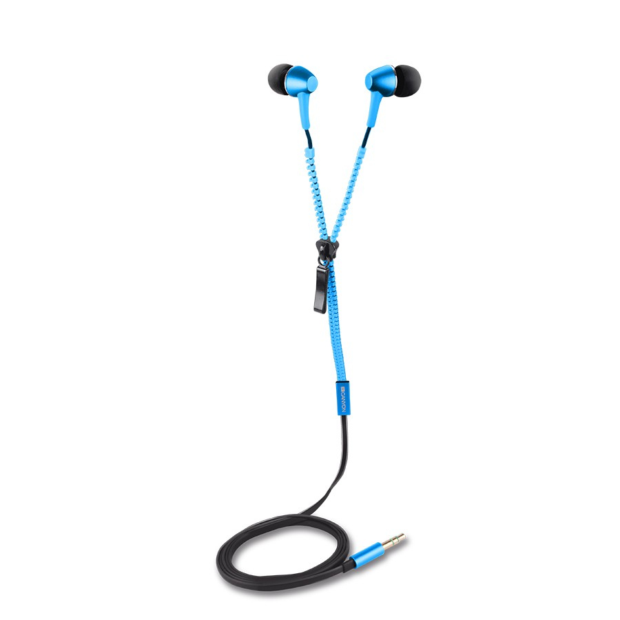 Canyon Гарнитура Canyon Zipper Cable Earphones Blue CNS-TEP1BL