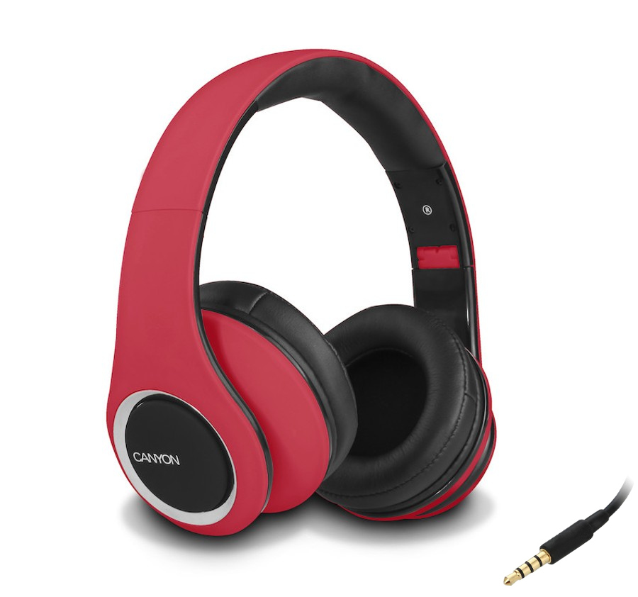 Canyon Гарнитура Canyon Fashion Around-Ear Headphones Red CNS-CHP3R