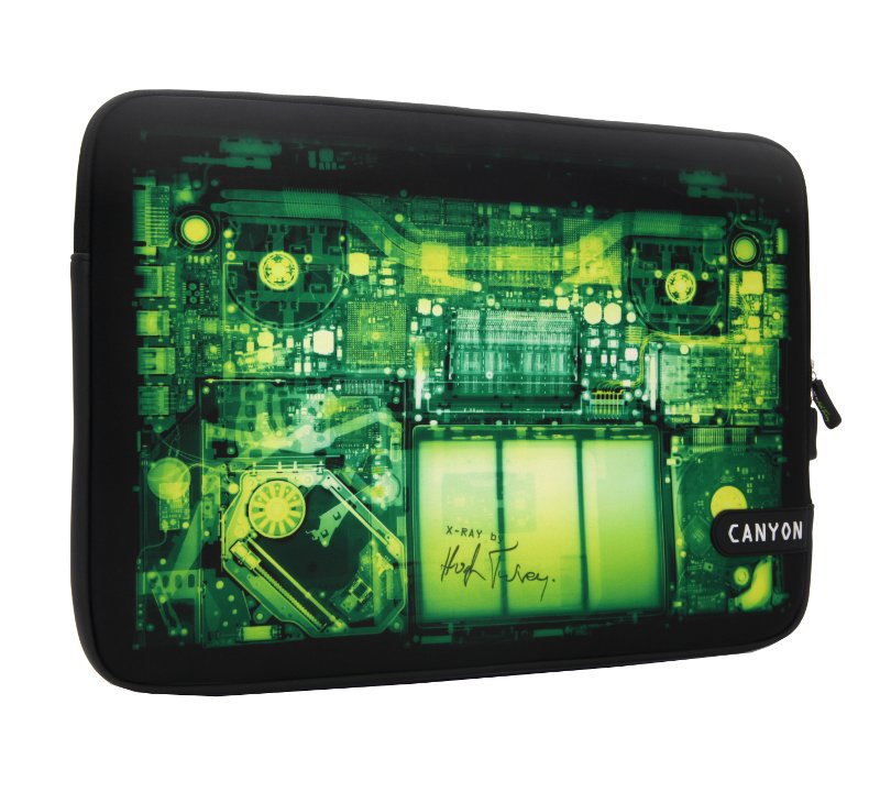  Canyon Laptop Case X-Ray Sleeve CNL-NB10X 10.0-inch Black-Green<br>