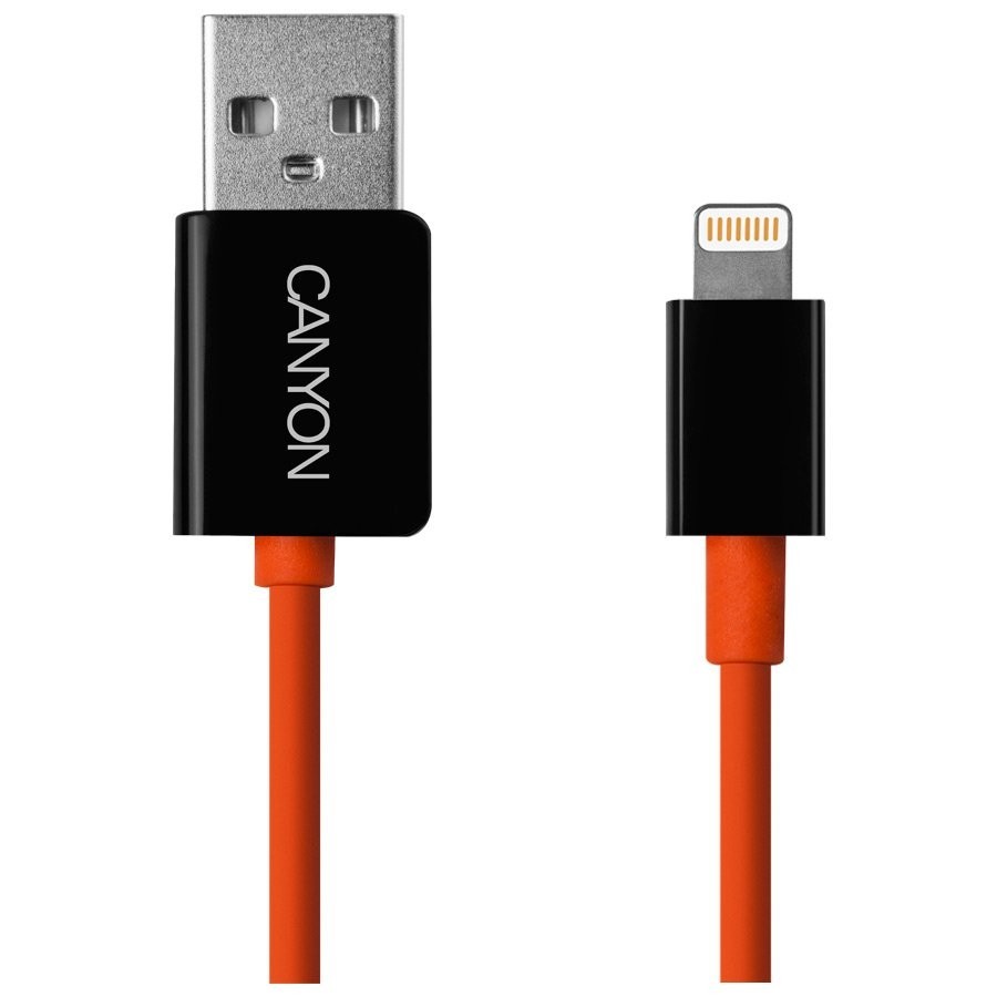Canyon Аксессуар Canyon Style Lightning to USB Cable 1m Orange-Black CNS-CLTUC3OB 7PCNSCLTUC3OB