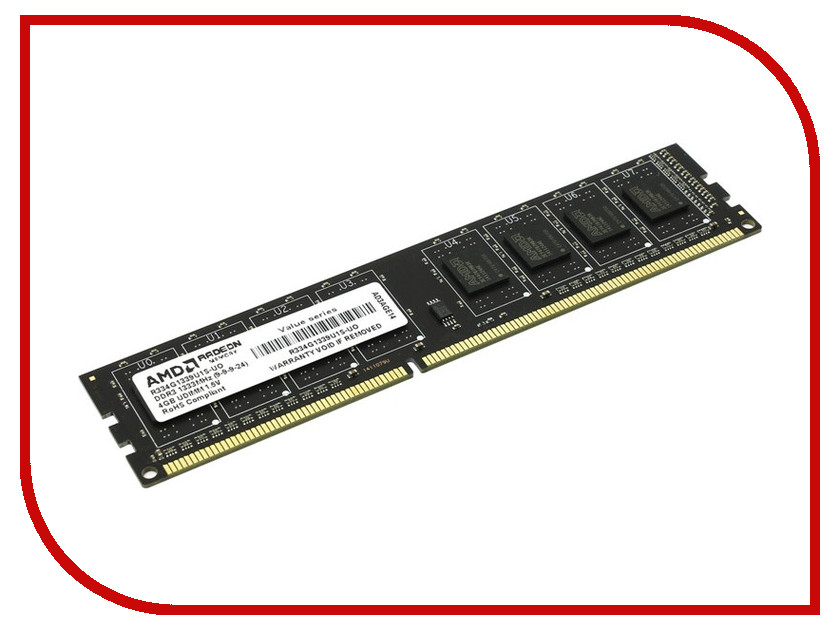   AMD DDR3 DIMM 1333MHz PC3-10600 - 4Gb R334G1339U1S-UO