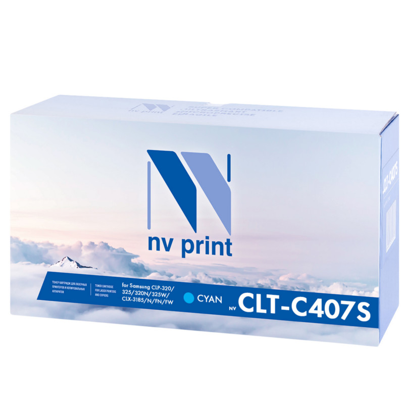  Картридж NV Print CLT-C407S Cyan для Samsung CLP-320/325/320N/325W/CLX-3185/N/FN/FW