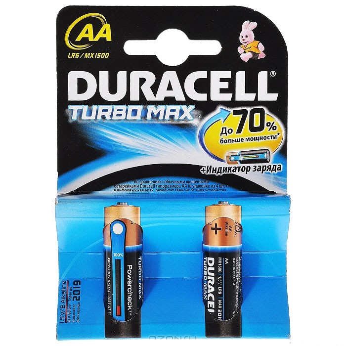Duracell Батарейка AA - Duracell Turbo MAX LR6-MN1500 (2 штуки)