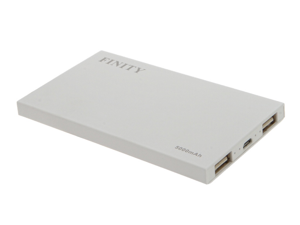 Аккумулятор Finity Dual USB 10000 mAh Matte White