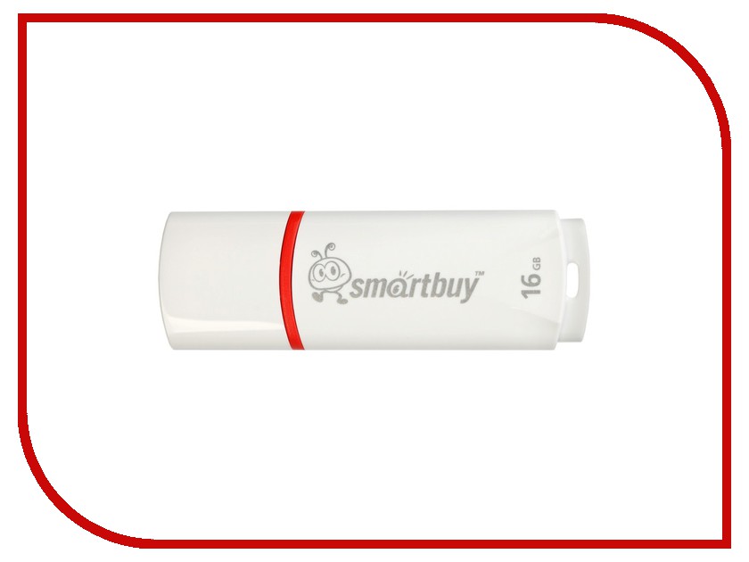 USB Flash Drive (флешка) Crown White SB16GBCRW-W  USB Flash Drive 16Gb - Smartbuy Crown White SB16GBCRW-W