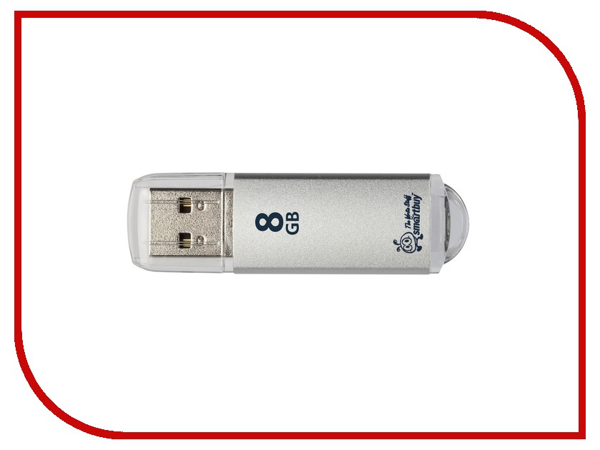USB Flash Drive 8Gb - Smartbuy V-Cut Silver SB8GBVC-S