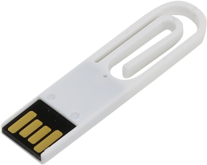 USB Flash Drive 8Gb - Iconik  for Your Logo White PL-CLIPW-8GB<br>