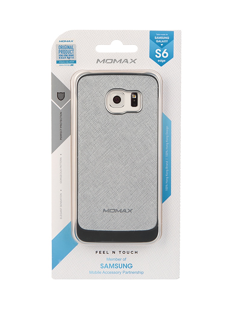 Аксессуар Чехол Samsung Galaxy S6 Edge MOMAX Feel n Touch Case Silver FTSAS6EPUS