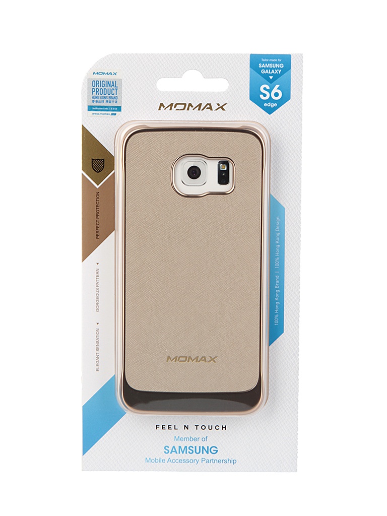  Аксессуар Чехол Samsung Galaxy S6 Edge MOMAX Feel n Touch Case Golden FTSAS6EPUL