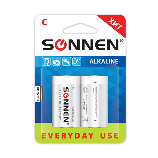  Батарейка C - SONNEN 451090 LR14 Everyday use (2 штуки)