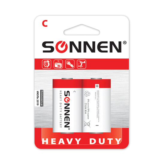  Батарейка C - SONNEN 451099 R14 Heavy Duty (2 штуки)