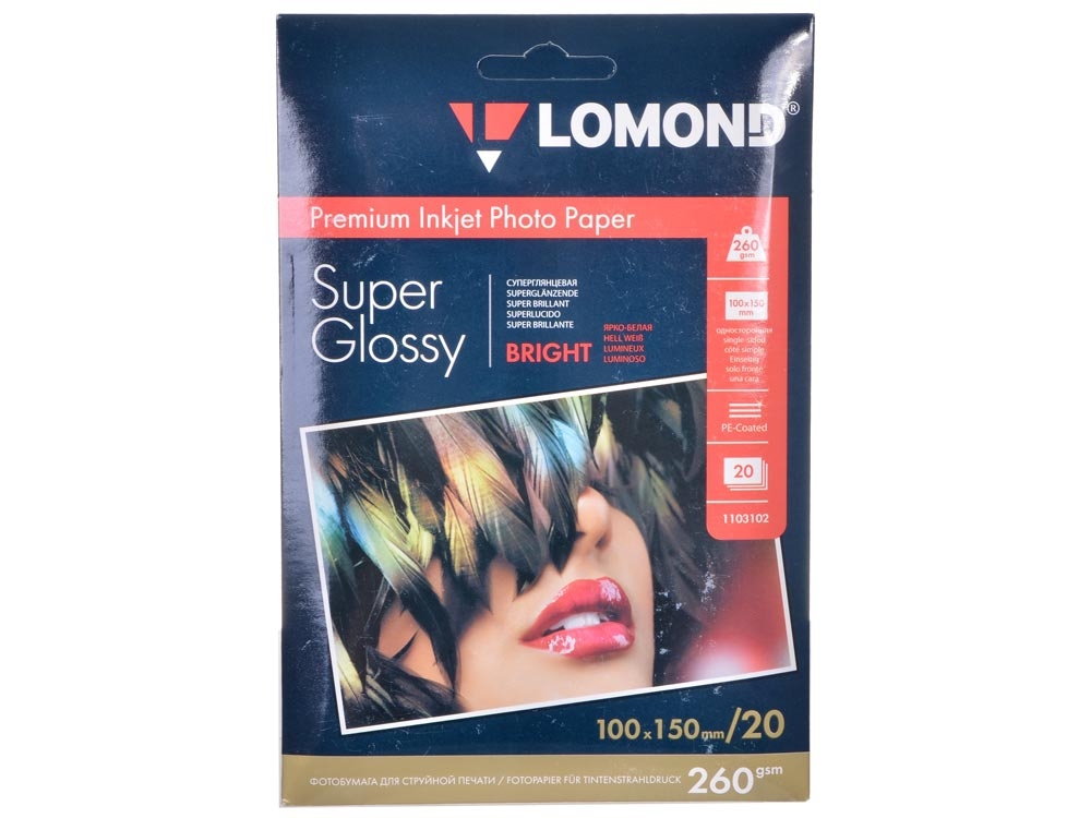 Lomond Фотобумага Lomond Premium 1103102 суперглянцевая 260g/m2 20 листов