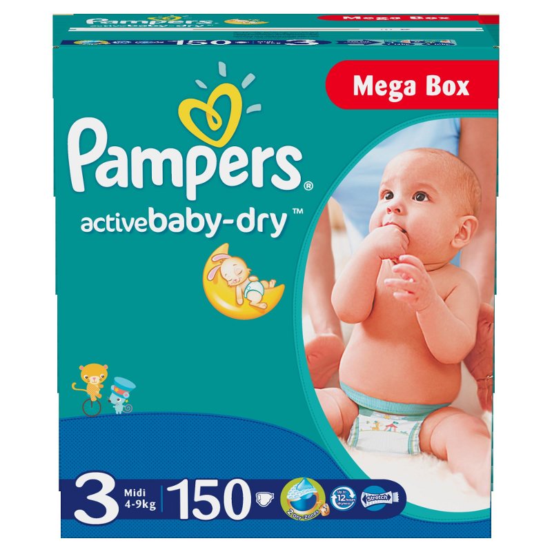  Подгузники Pampers Active Baby-Dry Midi 4-9кг 150шт PA-81522316