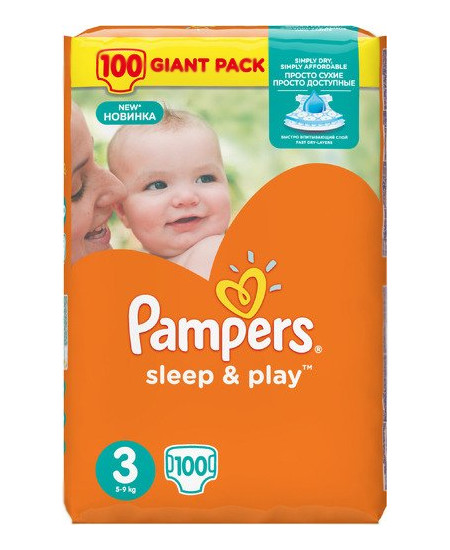 Pampers - Подгузник Pampers Sleep & Play Midi 4-9кг 100шт PA-81448302