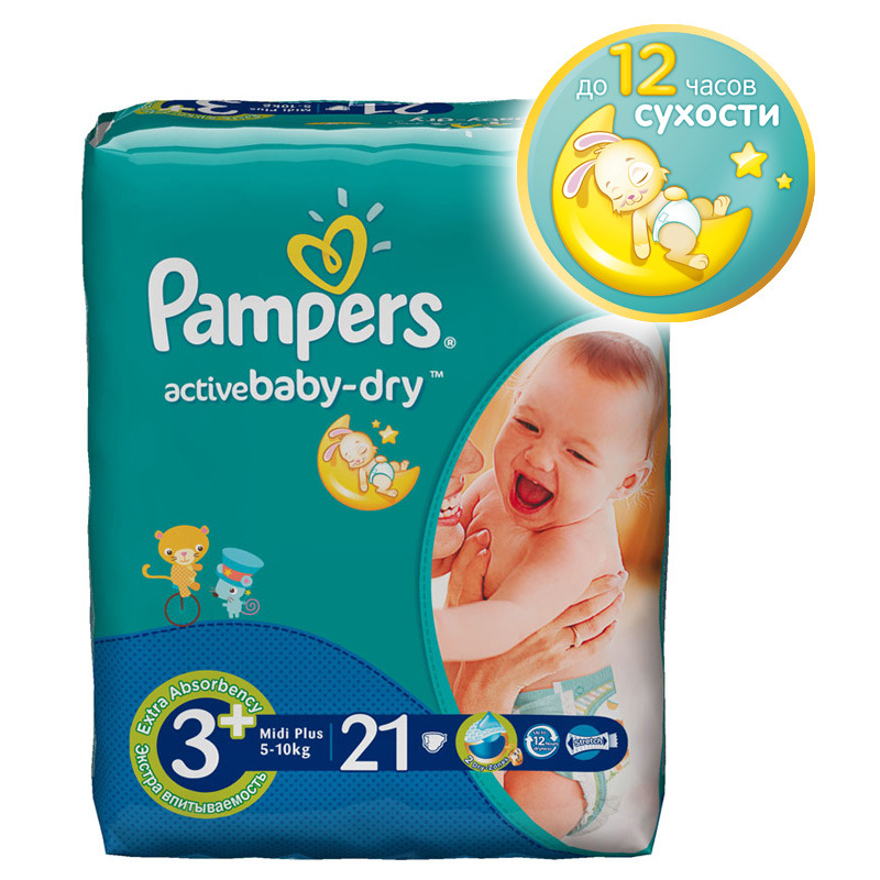 Pampers - Подгузник Pampers Active Baby Midi Plus 5-10кг 21шт PA-81446637