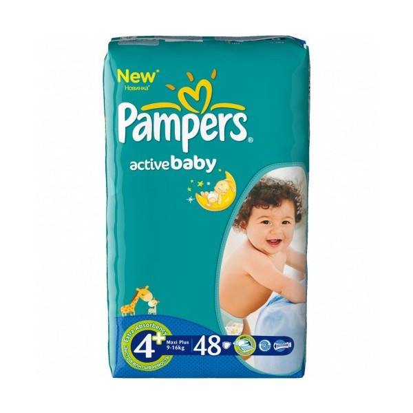  Подгузники Pampers Active Baby-Dry Maxi Plus 9-16кг 48шт PA-81500500