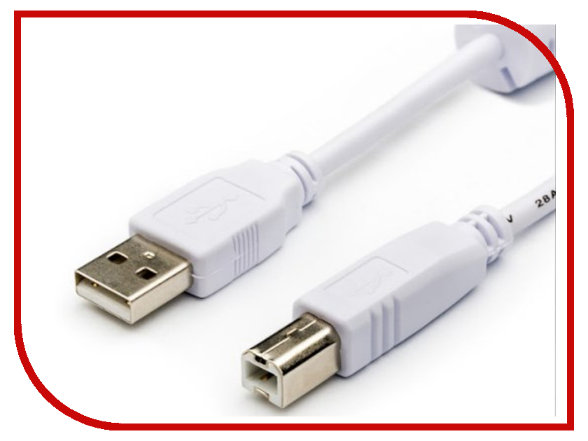  ATcom USB 2.0 AM / BM 1 Ferrite 0.8m White AT6152