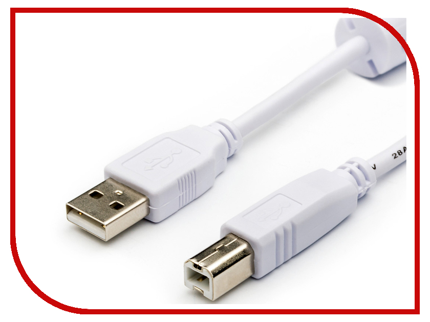  ATcom USB 2.0 AM / BM 2 Ferrite 5m White AT10109