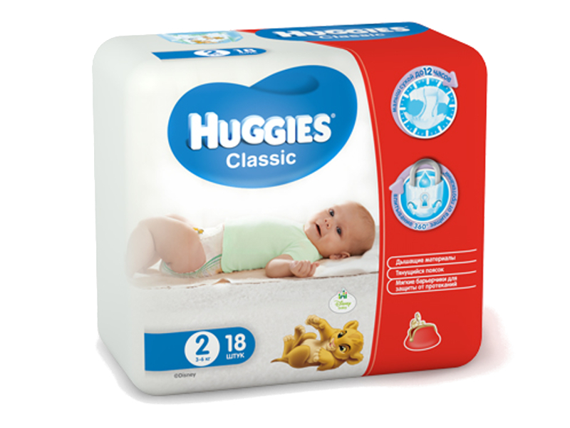 Huggies - Подгузник Huggies Classic 2 3-6кг 18шт 260335201