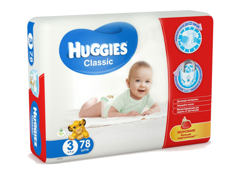 Huggies - Подгузник Huggies Classic 3 4-9кг 78шт 260335412