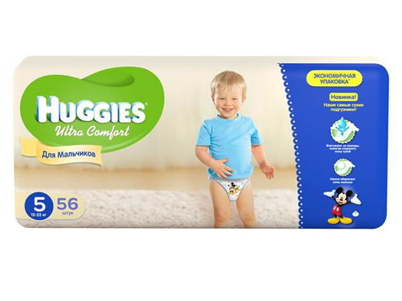 Huggies - Подгузник Huggies Ultra Comfort 5 12-22кг 56шт для мальчиков 260361573