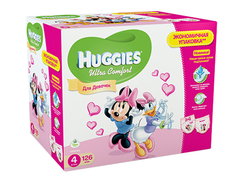 Huggies - Подгузник Huggies Ultra Comfort 4 8-14кг 126шт для девочек 260361768