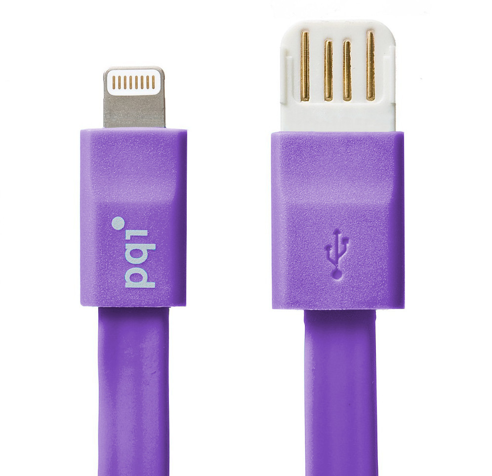 PQI Аксессуар PQI USB to Lightning 20cm for iPhone/iPad/iPod Purple PQI-iCABLE-FLAT20-PP