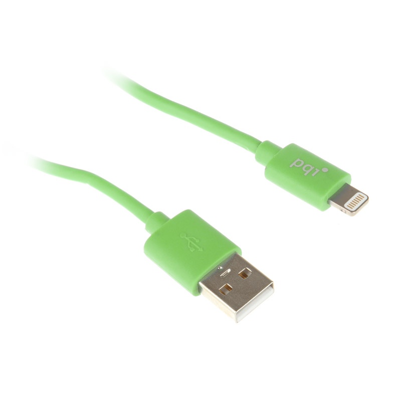 PQI Аксессуар PQI USB to Lightning 90cm for iPhone/iPad/iPod Green PQI-iCABLE-FLAT90-GN