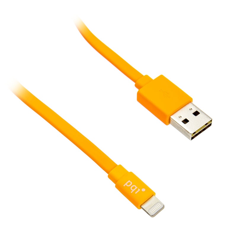 PQI Аксессуар PQI USB to Lightning 90cm for iPhone/iPad/iPod Orange PQI-iCABLE-FLAT90-OR