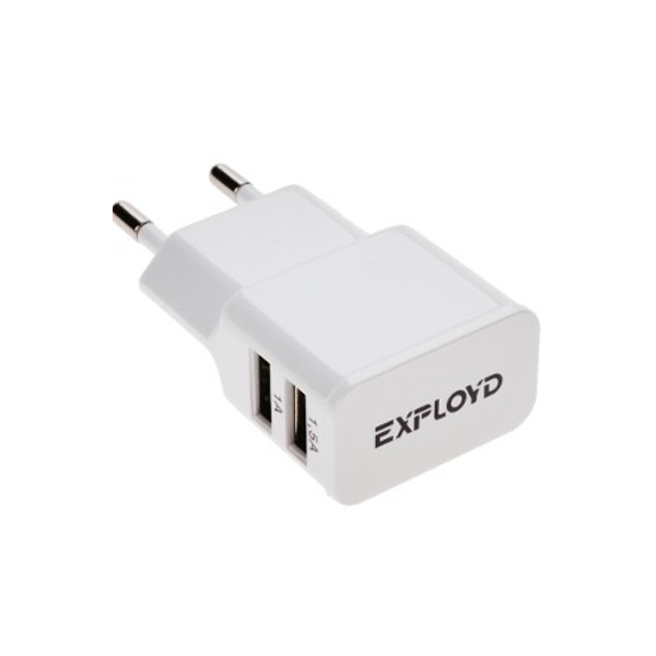  Зарядное устройство Exployd 2xUSB 2.5A / 1.5А + 1А White EX-Z-00010