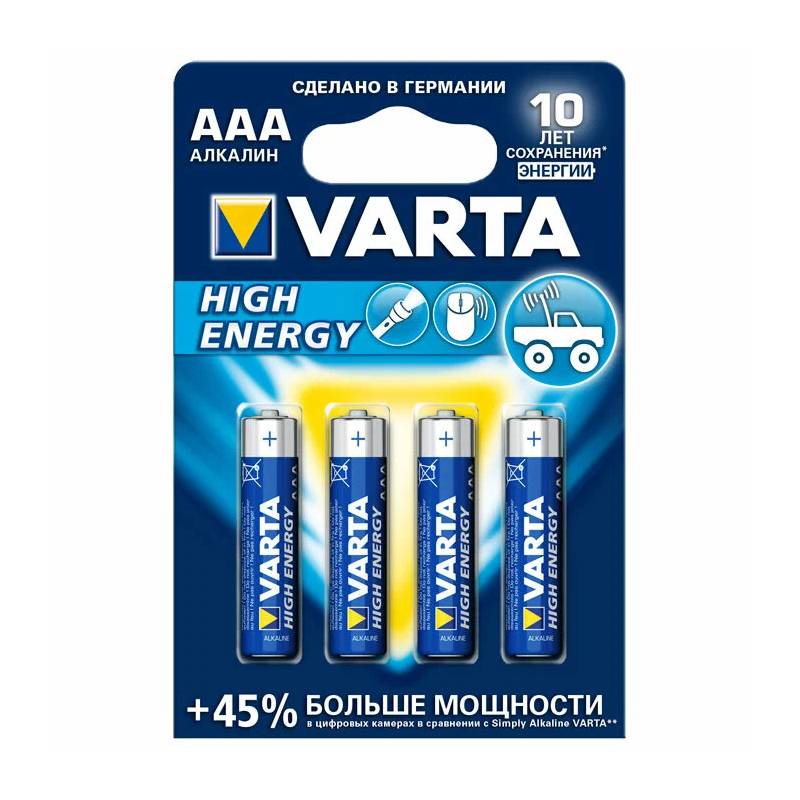 Varta Батарейка AAA - Varta High Energy 4903 LR03 (4 штуки) 13250