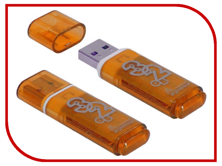 USB Flash Drive (флешка) SB32GBGS-Or  USB Flash Drive 32Gb - SmartBuy Glossy Series Orange SB32GBGS-Or