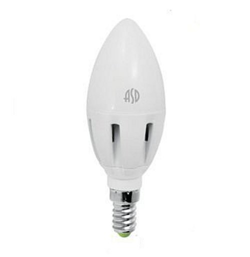  Лампочка ASD LED-СВЕЧА-Standard 5W 3000K 160-260V E14 4690612002200