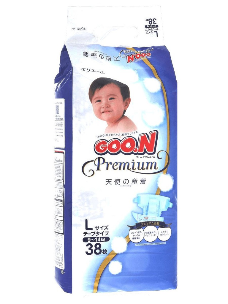 Goo.N - Подгузник Goo.N Premium L 9-14кг 38шт