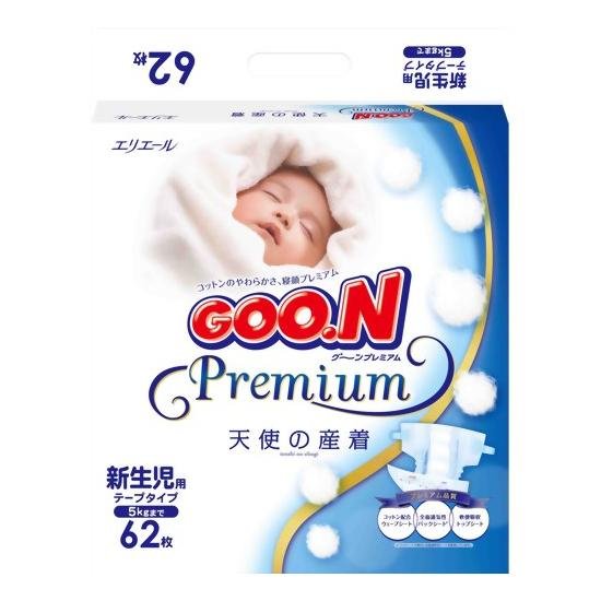  Подгузники Goo.N Premium NB62 0-5кг 62шт 4902011744972