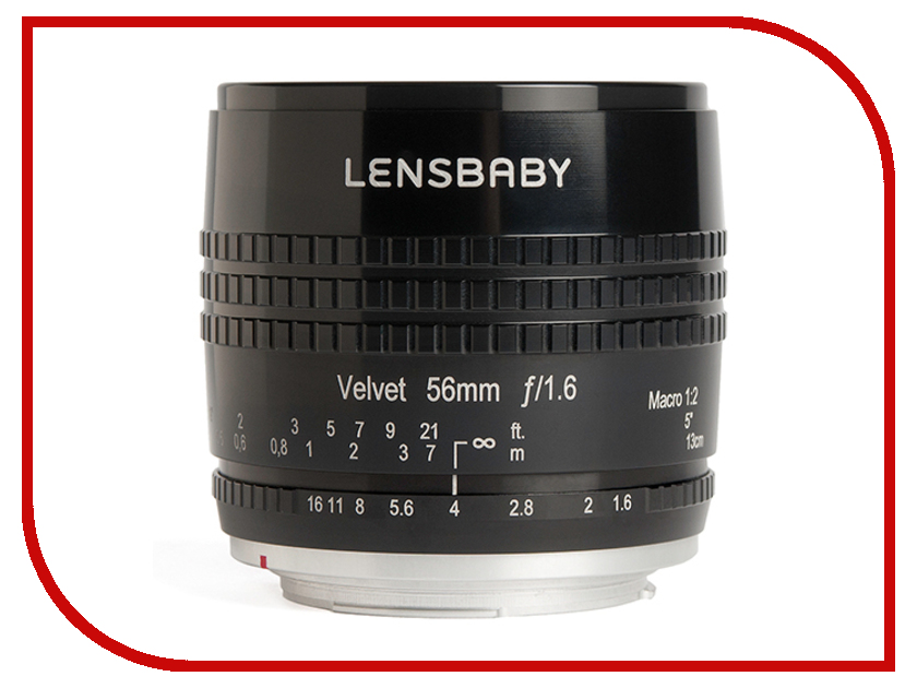  Lensbaby Velvet 56 mm F / 1.6 1:2 Macro Black for Micro 4 / 3 83052 / LBV56BM