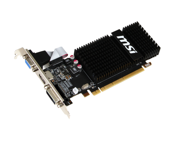 MSI Radeon R5 230 625Mhz PCI-E 2.1 2048Mb 1066Mhz 64 bit DVI HDMI HDCP R5 230 2GD3H LP