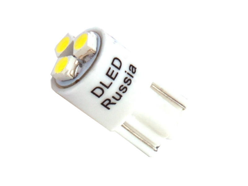  Светодиодная лампа DLED T10 W5W 3 SMD 3528 3785