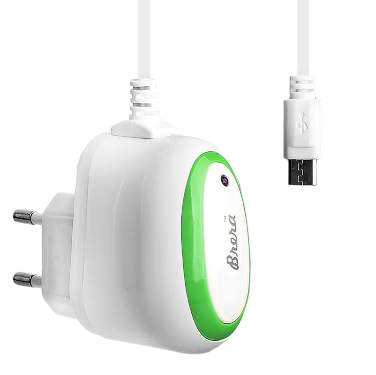  Зарядное устройство Brera Classic micro USB 2A White-Green 47234