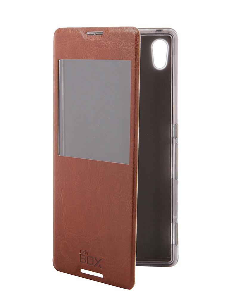  Аксессуар Чехол Sony Xperia Z3+ SkinBox Lux AW Brown T-S-SXZ3P-004