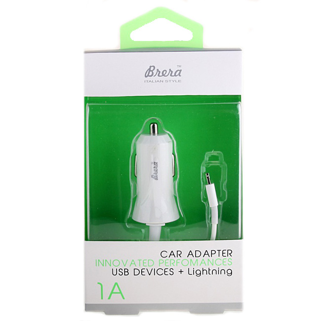  Зарядное устройство Brera CAU1-1A USB + Lightning White 35982