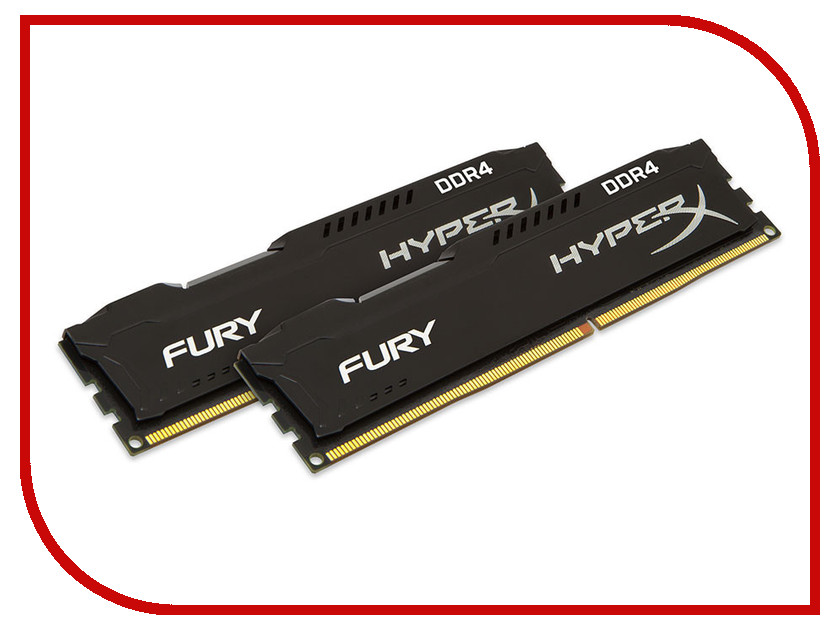   Kingston HyperX Fury DDR4 DIMM 2666MHz PC4-21300 CL15 - 8Gb KIT (2x4Gb) HX426C15FBK2 / 8