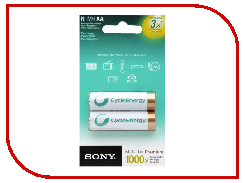 Аккумулятор AA - Sony HR6 2-BL Ni-MH 2100 mAh (2 штуки) NH-AA-B2KN